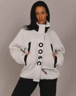 Sherpa Fleece Jacket White / Black - Women'S