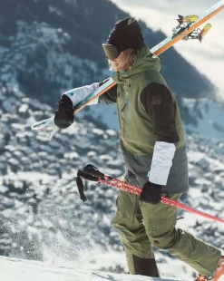 Yeh Man Men'S Ski & Snowboard Jacket - Khaki, Grey, Black